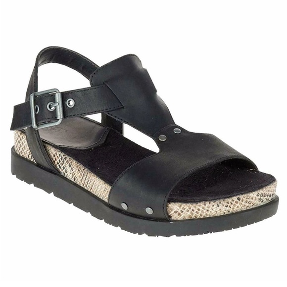 Caterpillar Tiki Gladiator Sandal Black Leather Womens 9.5 - Picture 1 of 10